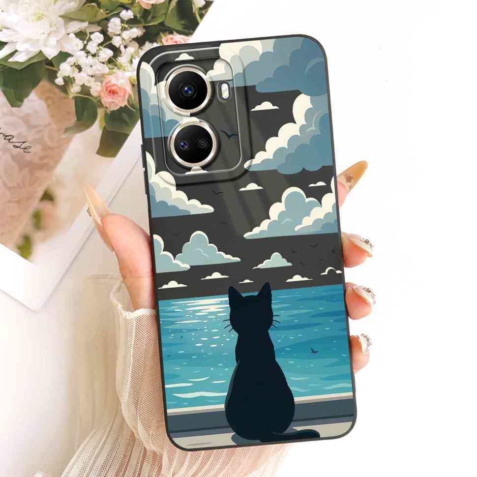 For Huawei Nova 10 SE Case Cute Cat Painted Soft Silicone Phone Back Cover For Huawei Nova10 SE nova10SE 10SE Case Bumper