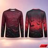 Gothic Bat Pattern Long Sleeve T Shirt Men Halloween 3D Print Gradient Horror Sky Flying Bat Tee Casual Quick Dry New Top Unisex