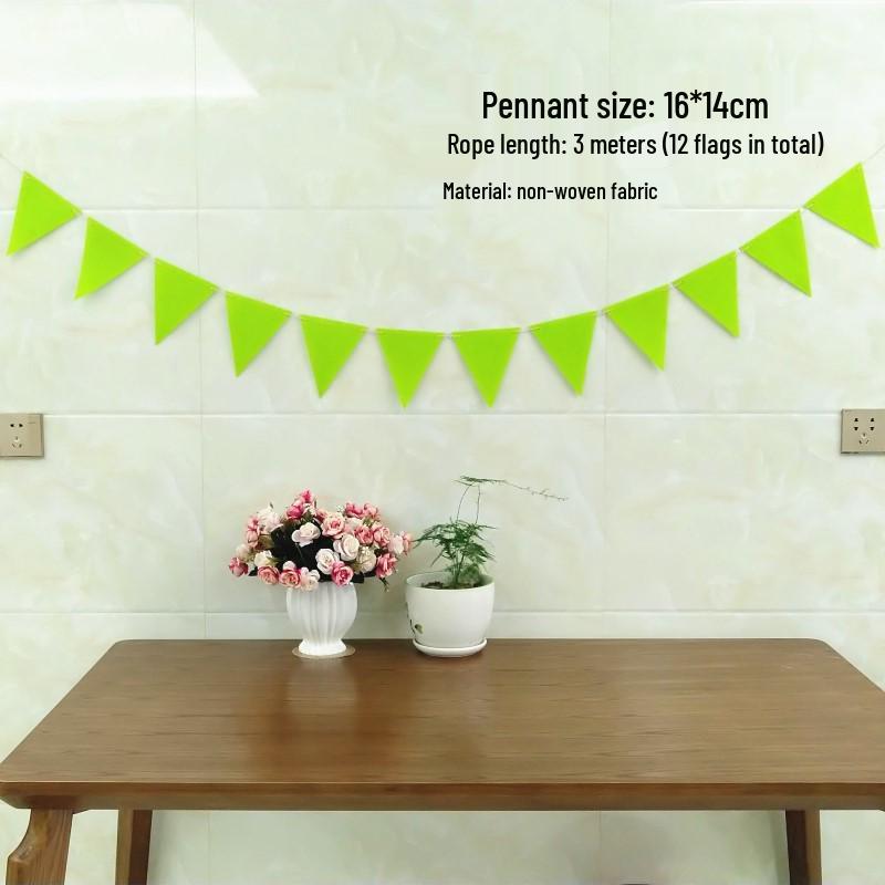 Retro Mori Brown Non-woven Kindergarten Decoration Pennant – Colorful Outdoor Birthday Flag String
