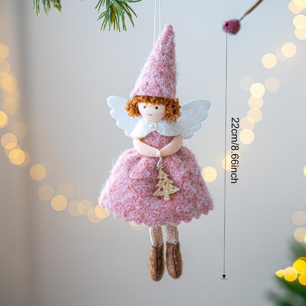 Cloth Christmas Angel Doll Drop Ornaments Angel Girl Plush Toy Pendant Hanging Pendant Christmas Girl Pendant Festival Decor