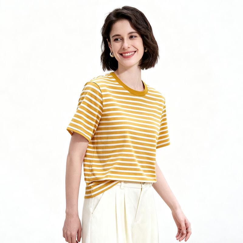 ENC Yellow Stripe Short Sleeve T-Shirt L