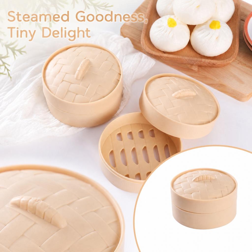 Bun Steamer Shape Toy - Stress Toy, Decorative Desktop Storage