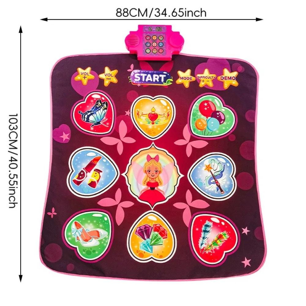 Large 9 Music Keys Electronic Dance Mat Light-up 3 Game Modes Dancing Blanket Multifunctional Keyboard Dance Mat Outdoor