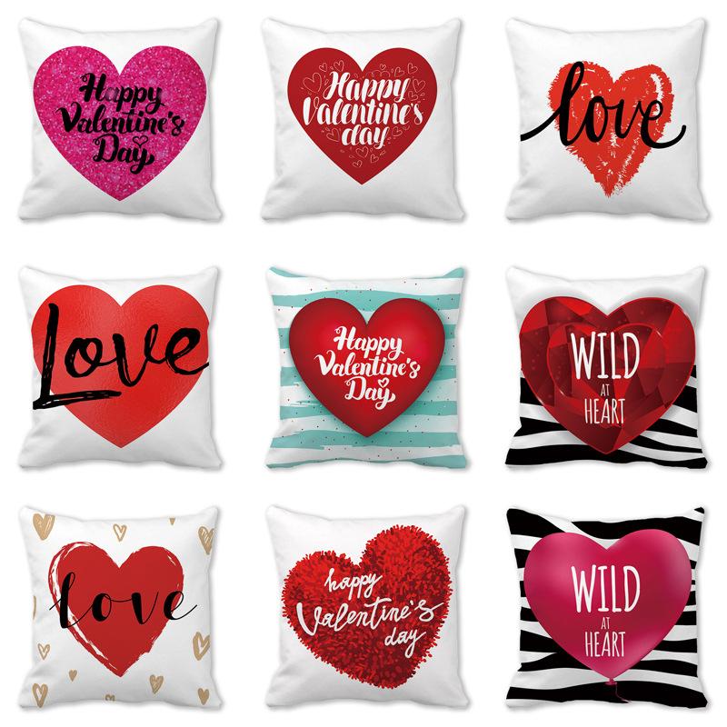 Home Decor Valentine'S Heart Love Wild Decorative Pillow Covers Pattern Cushion Cover Suitable For Sofa Bedroom Car Pillow Cover