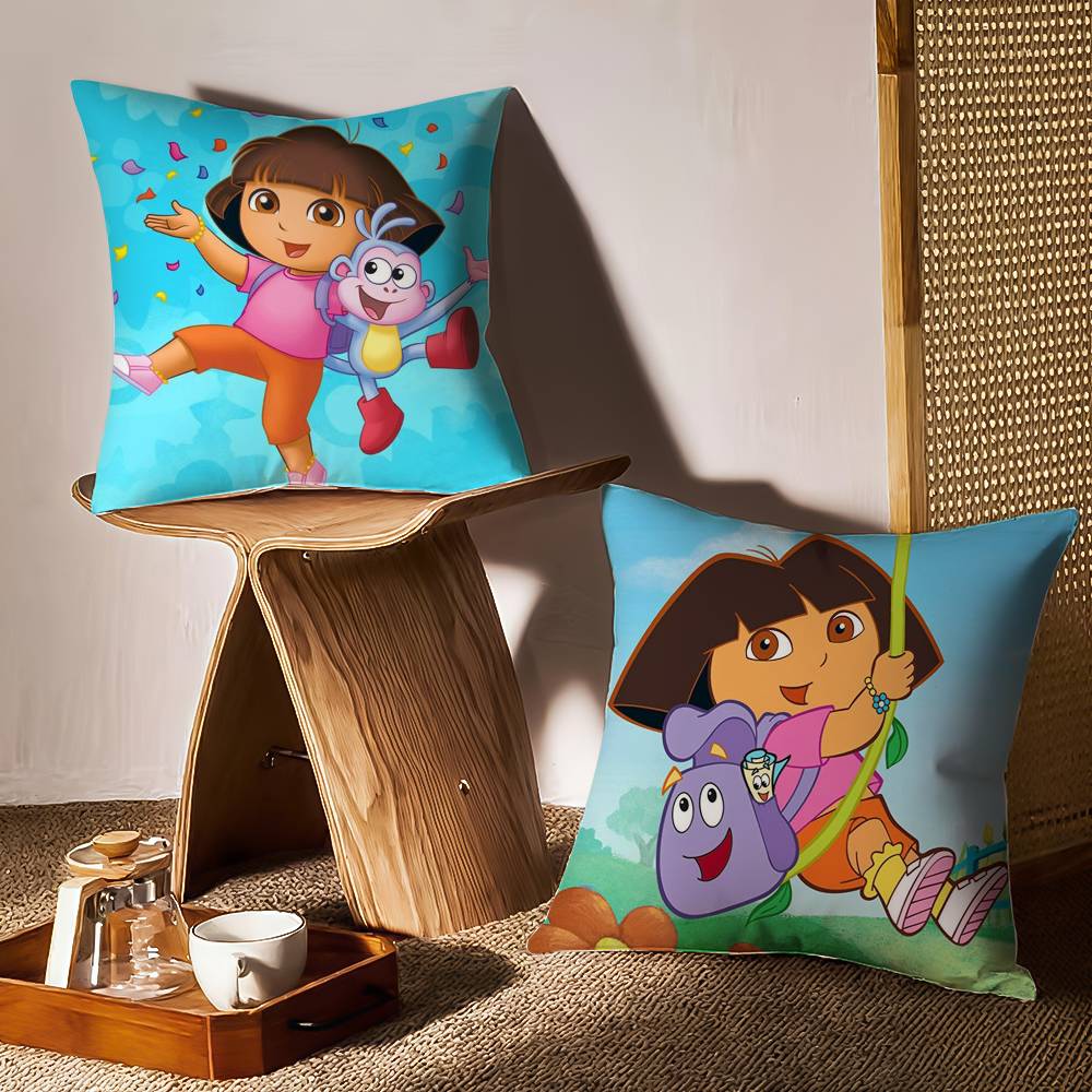 Niedlicher D-Dora Kissenbezug Druck Kissenbezug Wohnzimmer Sofa Kissenbezug Schlafzimmer Zimmerdeko