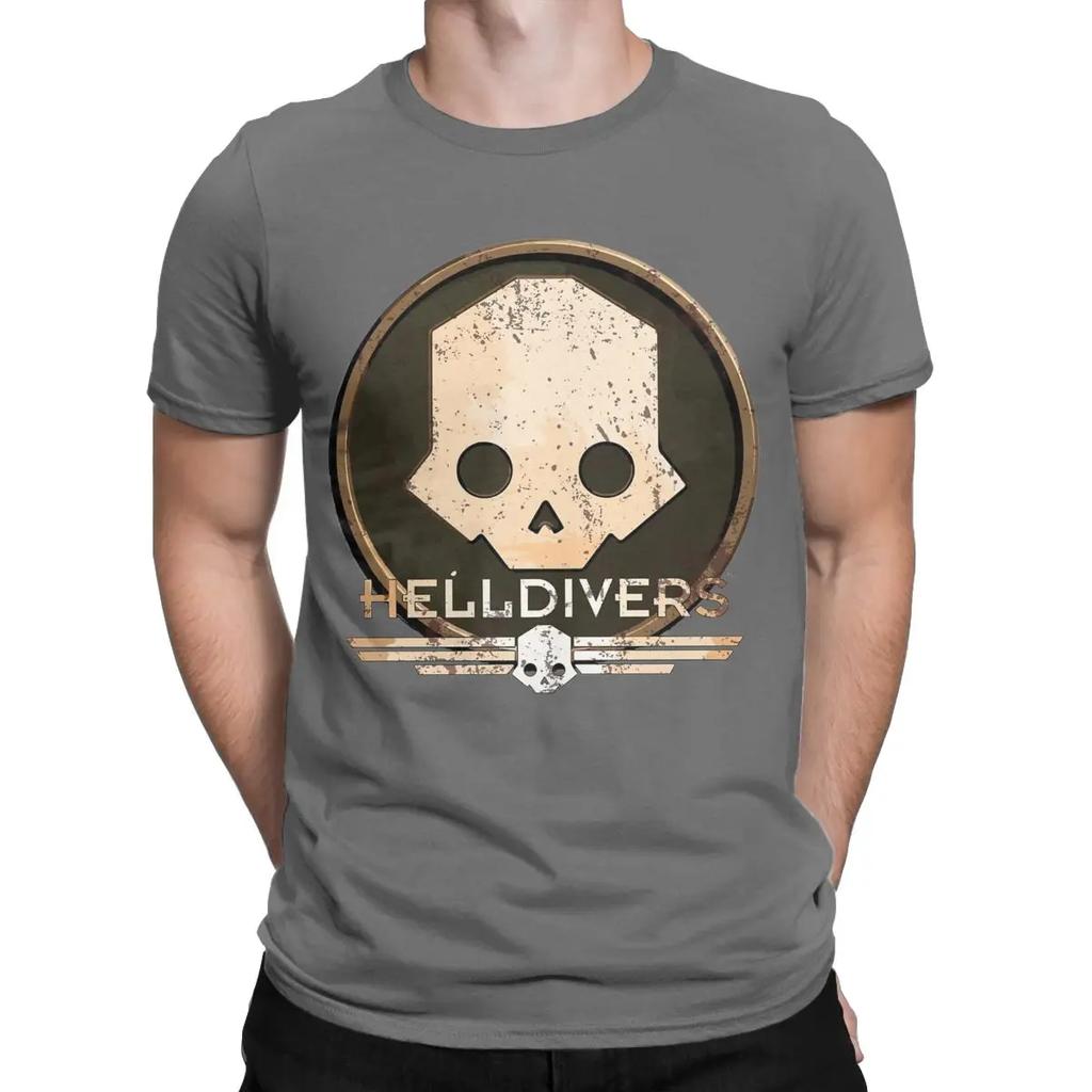 Helldivers Scifi Video Game Men T Shirt Hipster Tees Short Sleeve Crewneck T-Shirt Pure Cotton 4XL  Clothing