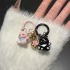 1 Stück Harz Kätzchen Niedlicher Auto Schlüsselanhänger mit Kleiner Glocke Taschenanhänger 3D Katze Schlüsselanhänger Anti-verloren Cartoon Handykette