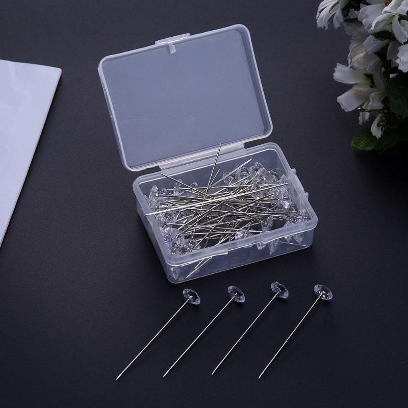 50pcs Rhinestone Head Pins DIY Sew Straight Dressmaking Fixing Needles Tool 50pcs Rhinestone Head Pins DIY Sew Straight Dressmaking Fixing Needles Tool