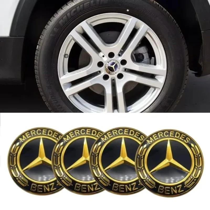 AAL1 4 Pieces 75mm Car Wheel Center Hub Caps Cover for Mercedes-Benz W166 W167 W177 W213 X205 GLC/GLE/ML-class Decorate Accessories