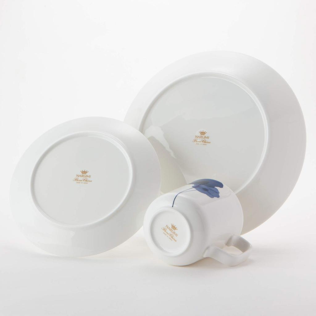 NARUMI Spring Field Blue Anemone Dinnerware Set for Microwave and Dishwasher Made in Gift Set, 6-Piece 2, Safe, Japan, Boxed, 52188-23246