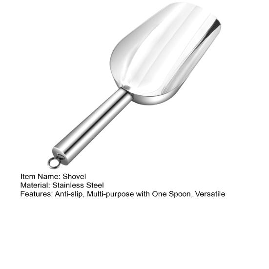 Stainless Steel Multi-Use Shovel Heavy-Duty Ice Food Pet Food Shovel Rust-Resistant & Easy-Clean Kitchen Shovel for Kitchen BBQ Pet Feeding