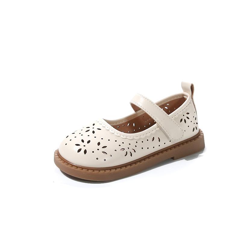 New style girls' small leather shoes, autumn-winter performance princess-style dance shoes,soft sole hollow-out single shoes for small and medium kids
