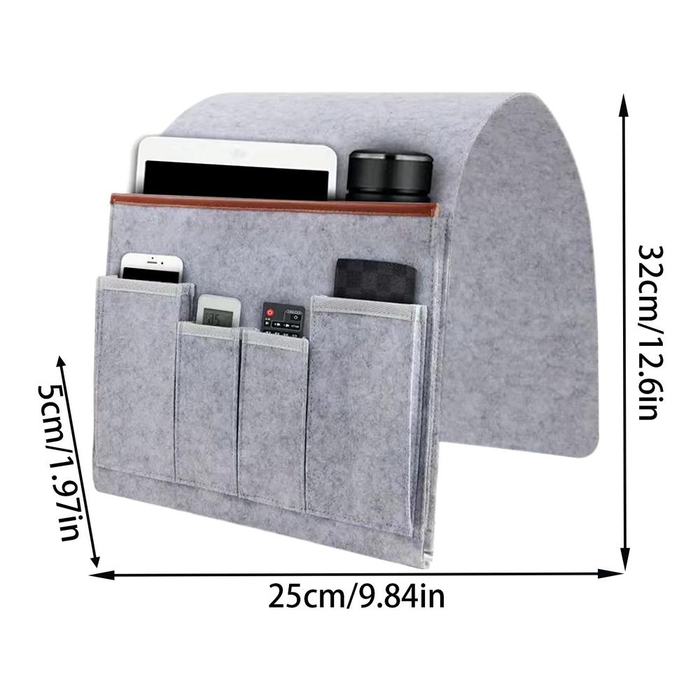 Household Armchair Caddy Felt Couch Recliner Armrest Organizer For Tablet Cell Phone Remote Control Hanging Storage Bag