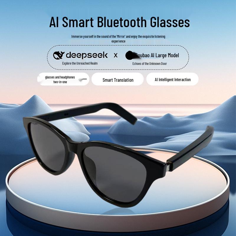 Bluetooth AI Smart Glasses with Multi-language Translation and Thin Blue Legs