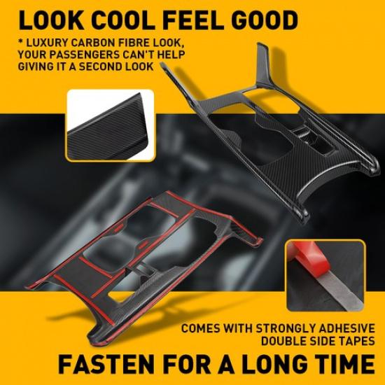 Carbon Inner Gear Console Shift Panel Box Cover Trim For Honda Accord 2018-