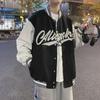 Men's Trendy American-Style Embroidered Baseball Jacket: Autumn, Loose Fit, Handsome Contrast Stitching.