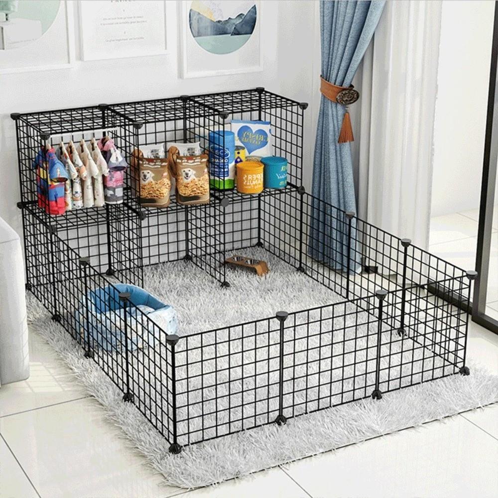 Stohovatelný DIY Pet Plot Proti úniku Kočka Pes Ohrádka Odolná Vnitřní Psí Klec Malá Zvířata