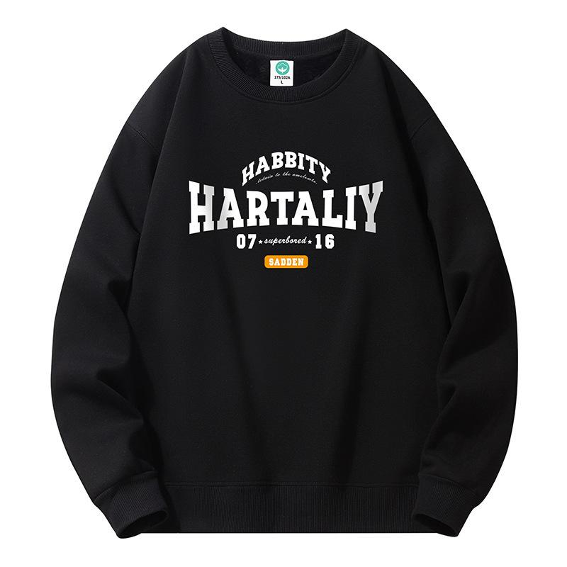 Spring and Autumn Crew Neck Sweater Men's Loose Long Sleeve Jacket Ins Teen Couple T-Shirt Spring and Autumn