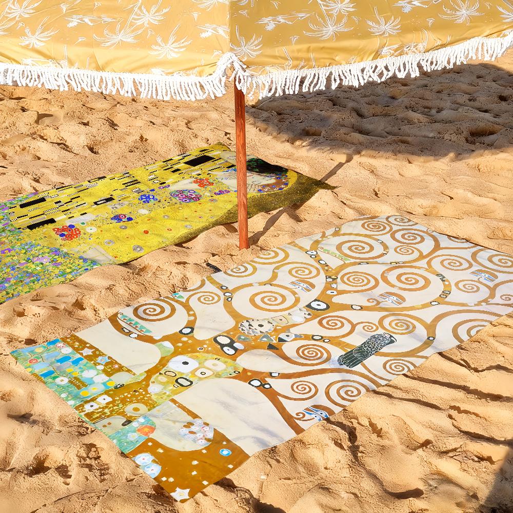 The Kiss Gustav Klimt Painting Towel Soft Pool Gift For Travel Gym Shower Camping Quick Dry Sports Large Beach Towels
