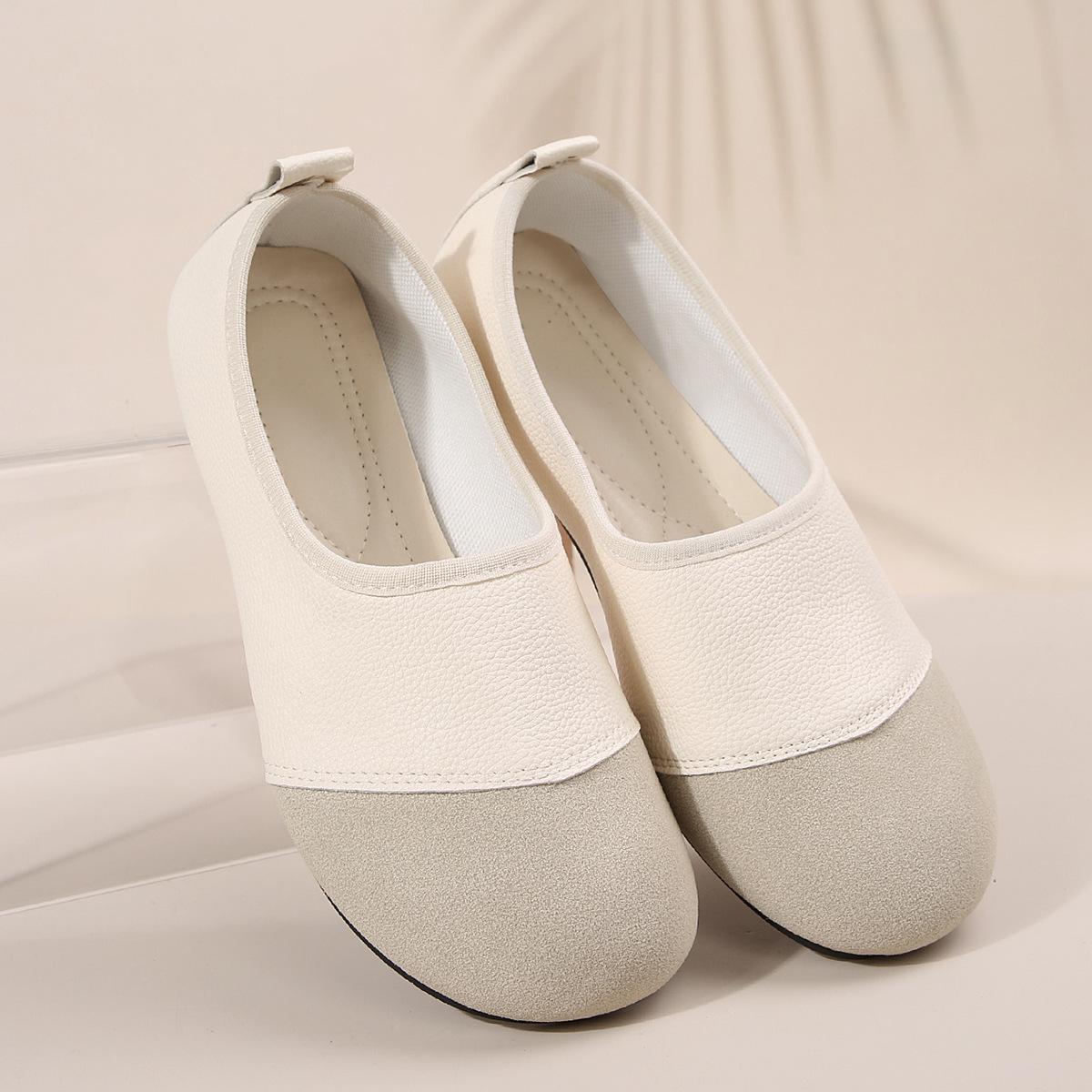 

Foreign trade Doudou shoes women s 2025 summer new retro women s shoes round head soft sole soft leather one pedal single shoes 43 бежевий