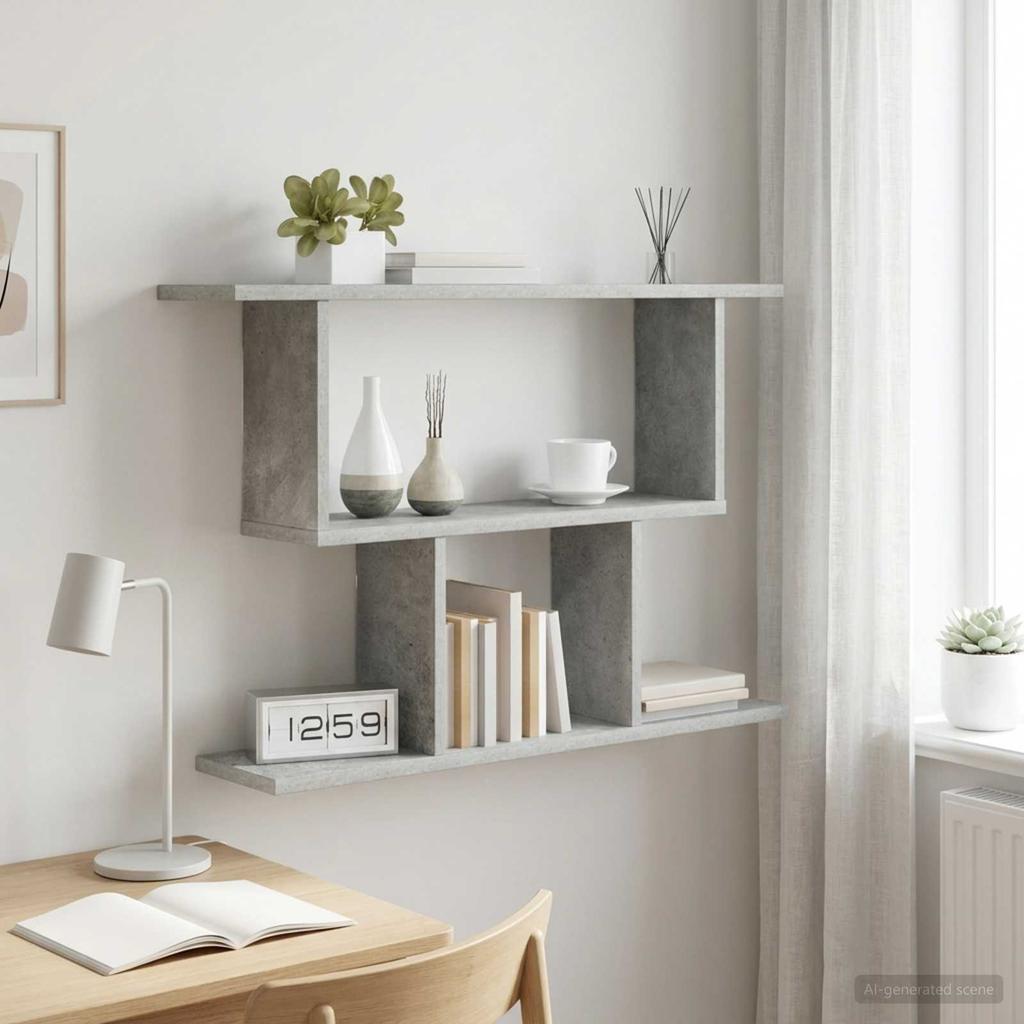Wall Shelf Concrete Grey 80 x 15 x 50.5 cm Engineered Wood