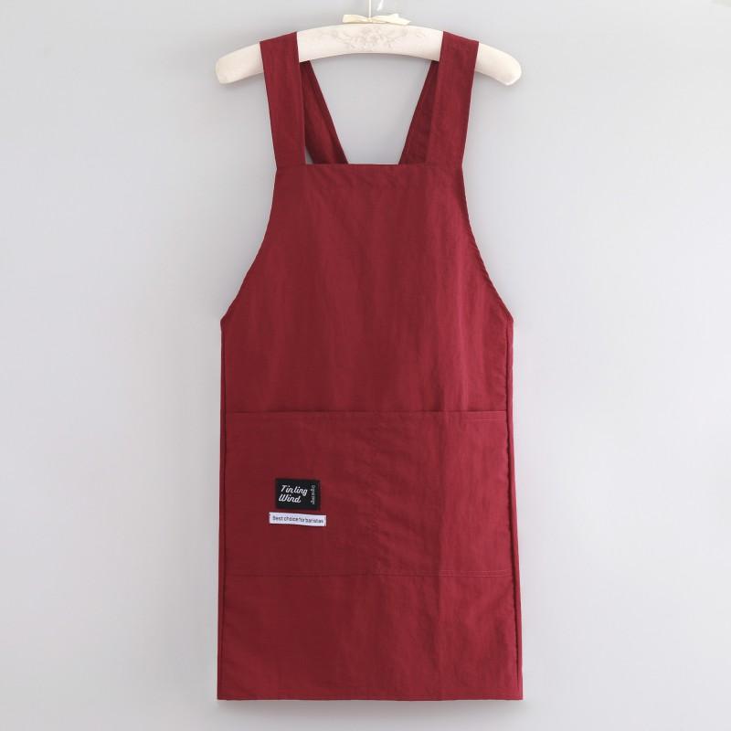 Unisex Waterproof Apron Kitchen Cooking Cleaning Work Home Use Simple Solid Color Adjustable Crossback Design