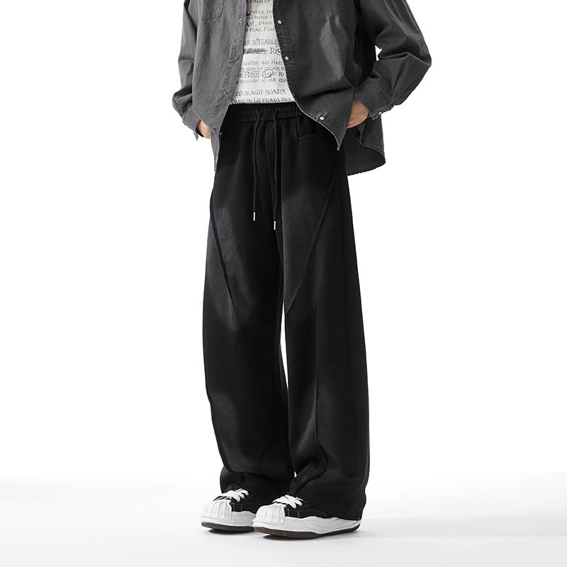 American-Style Heavy Washed Casual Pants Men's Spring and Autumn Cleanfit Design Sweatpants Loose All-Matching Draped Pants