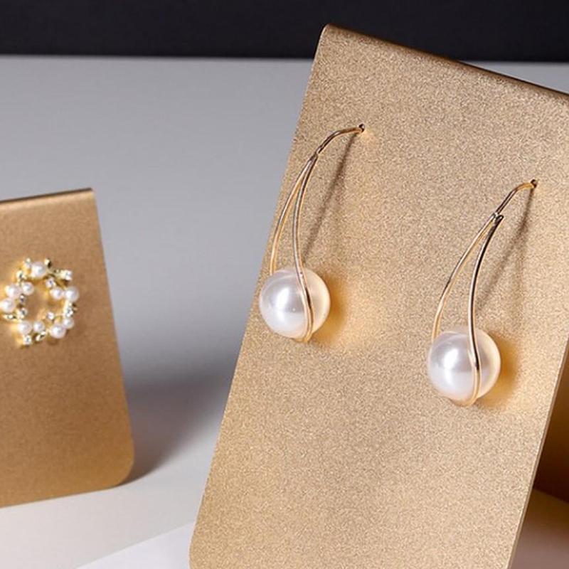 Metal Stud Dangle Earrings Display Rack T Bar Stand Jewelry Hanger Organizer Holder Eardrop Freestanding Shelf