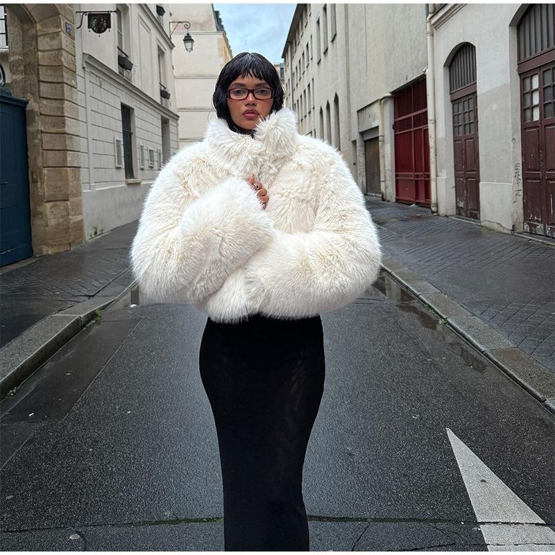 Europe, America, autumn and winter, Toka fox fur imitation fur jacket women's short thermal top