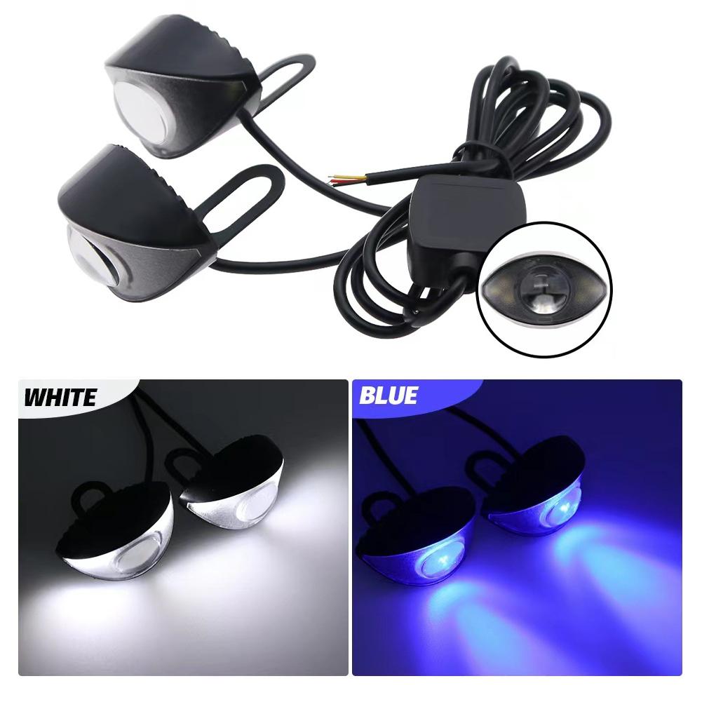 Universal Pair Motorcycle Rearview Mirror LED Eagle Lights Electric Bike Turn Signal Brake Light Headlight Strobe Light