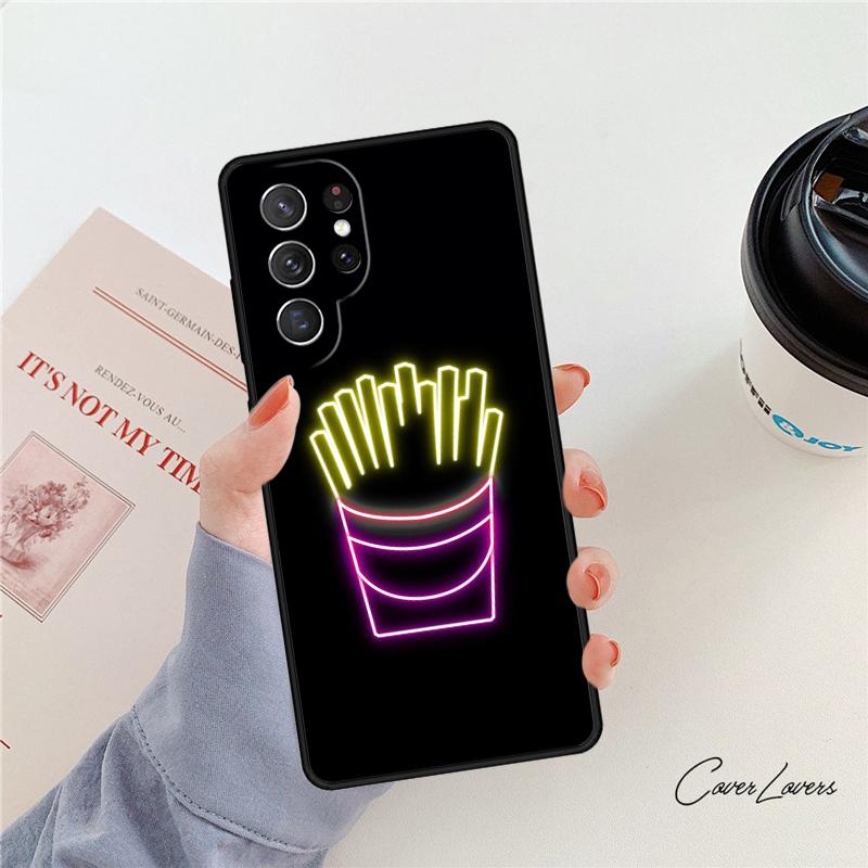 Neon Light phone case For Samsung Galaxy S24 S25 S23 S22 Ultra Note 10 20 Plus S20 S21 FE Cover