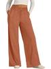 Women's Solid Color Wide-Leg Drawstring Elastic Waist Sweatpants - Spring/Summer