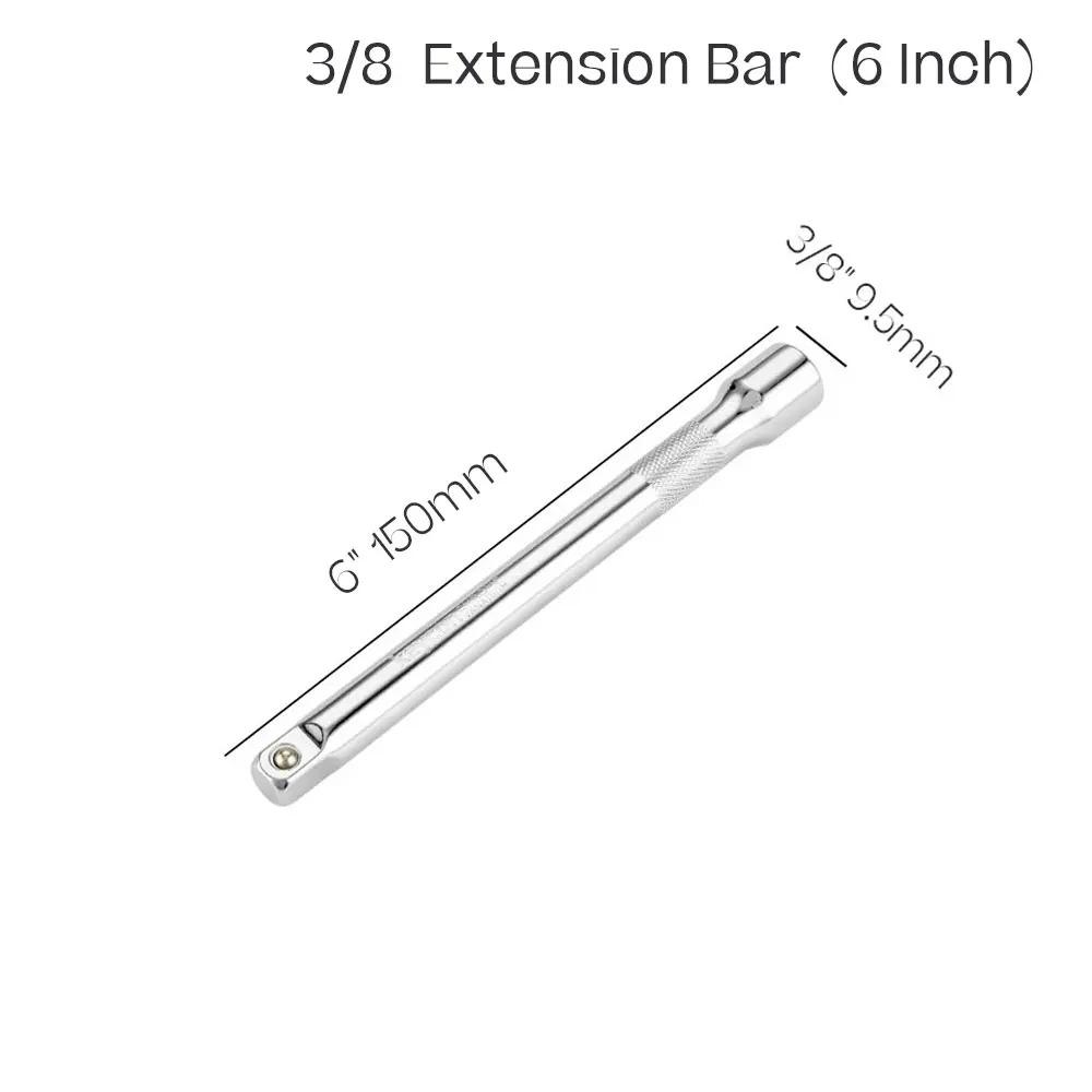 1/4" 3/8" 1/2" Socket Ratchet Wrench Extension Bar 50/75/100/125/150/250mm Long Bar Steering Sleeve Connecting Rod Accessories