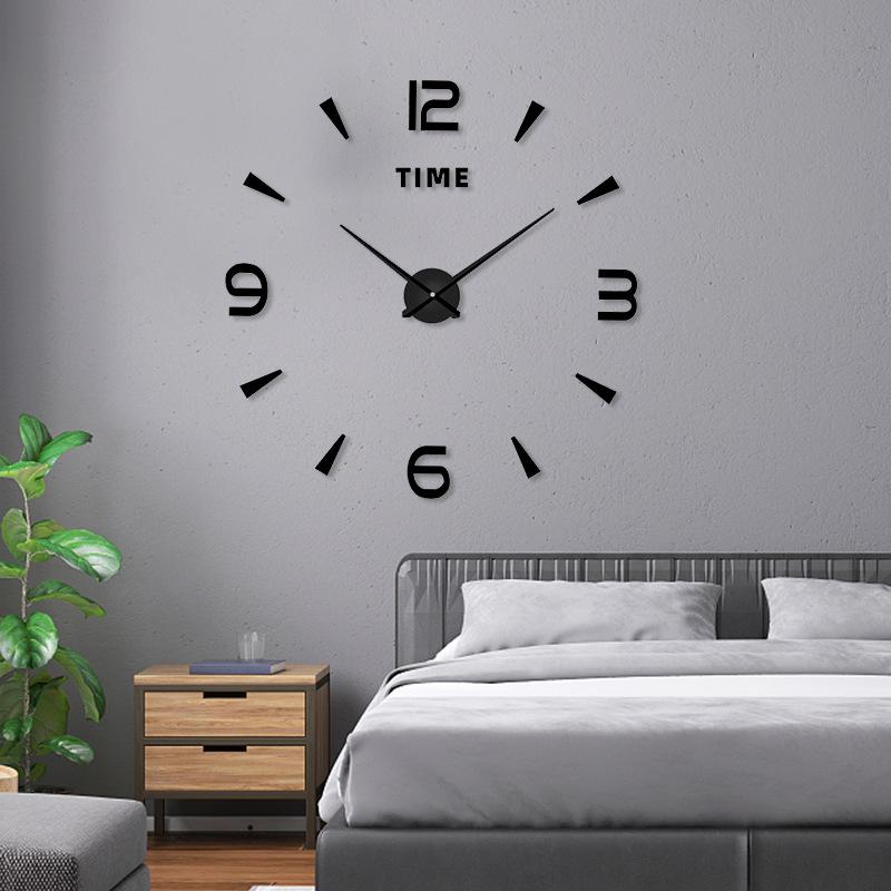 Digital Clock Wall Clock Simple 3D Three-dimensional Home Decoration Wall Clock Personalized Punch-free Wall Clock