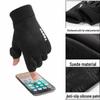 Men's Windproof Fleece-Lined Touchscreen Fingerless Gloves for Winter Cycling and Driving