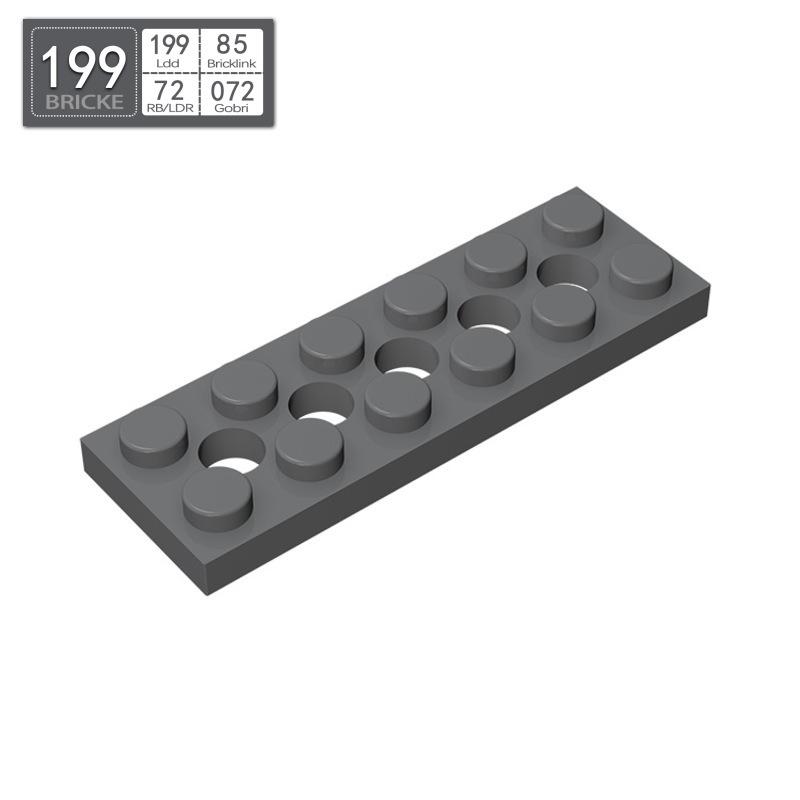 BRICKE 2x6 Brick with 5 Holes Plate – Compatible with LEGO 32001 Blocks, Educational Toy.