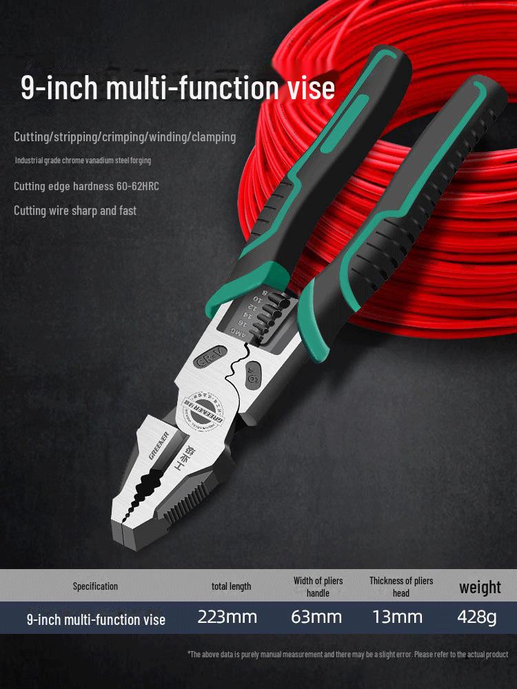 

Багатофункціональні електричні плоскогубці та різаки дроту Green Forest - універсальний промисловий інструмент 9-inch multi-function vise