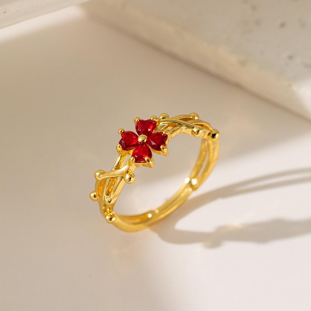 Micro-Inlaid Zircon Fashion Open Ring - Adjustable Luxury Index Finger Jewelry for Women