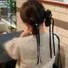 Velvets Bowknot Hair Clip Long Ribbon Hairpins Hair Accessories Hair Side Clips