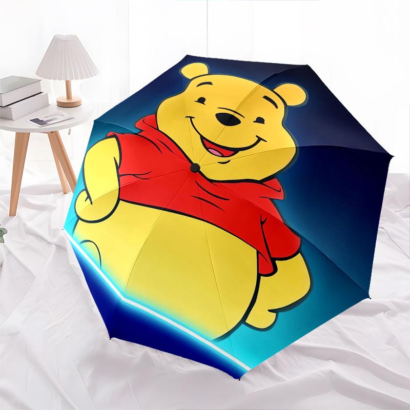 

Disney Winnie the Pooh Themed automatic opening and closing folding umbrella, portable - durable, 8-rib umbrella frame, very suitable for bu