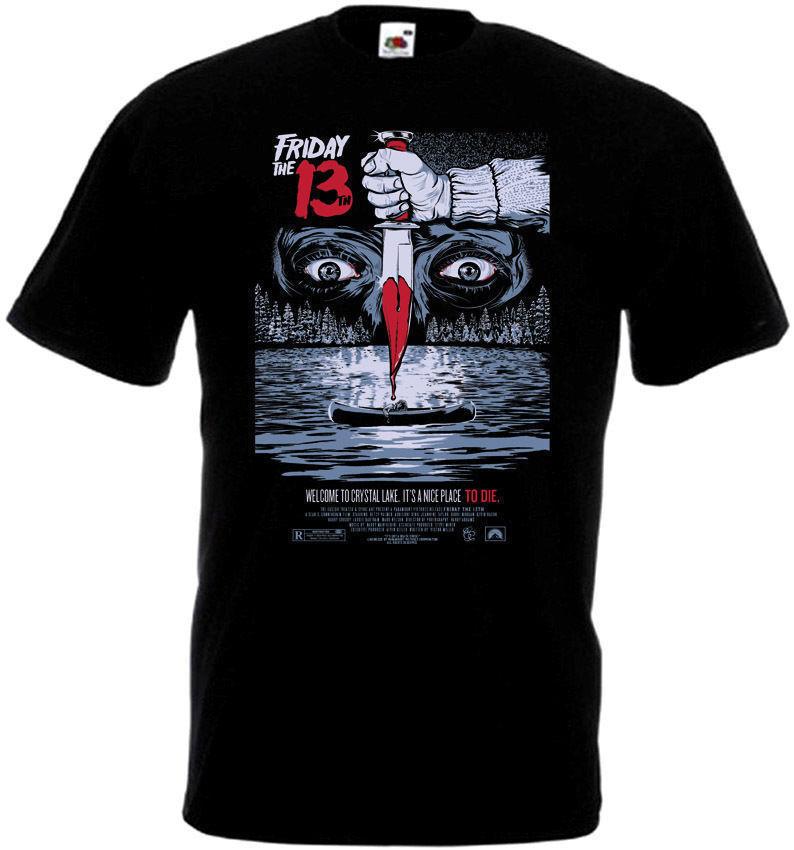 

26 Friday The 13th v18 T shirt black movie poster all sizes S-5XL Unisex T-Shirt M