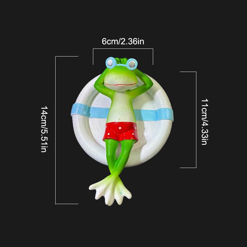 Schwimmende Froschstatue, Frosch-Teichdekoration, Farbechte, Leicht schwimmende, Wasser schwimmende Harztier-Figur, Gartendekoration