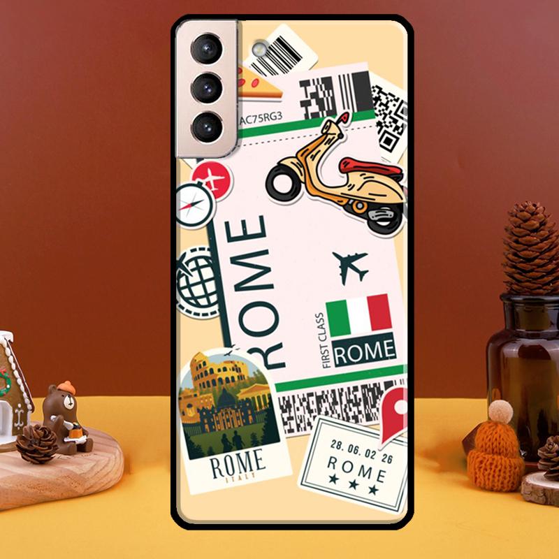 New York TOKYO Traveltickets Phone Case For Samsung Galaxy S20 FE S21 S22 Note 20 Ultra Note 10 S8 S9 S10 Plus Cover