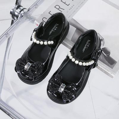 Chaussures en cuir pour filles Chaussures de princesse noires pour enfants Chaussures de performance étudiante Chaussures de défilé Chaussures scolaires pour étudiants Chaussures simples rouges à semelle souple