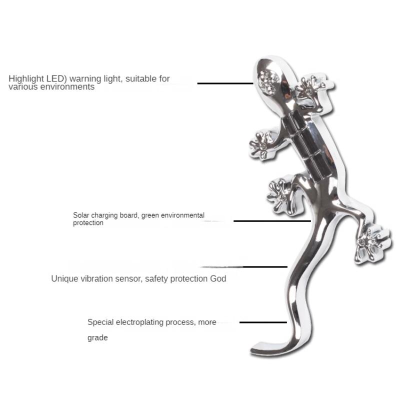 Vertical gecko car exterior sticker glow-in-the dark tail logo personality exterior sticker decorative metal