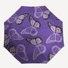 1pc Butterfly Purple Pattern Auto-Fold Umbrella with One-Touch Open/Close - 8 Reinforced Ribs for Windproof Stability,  Yy251118237
