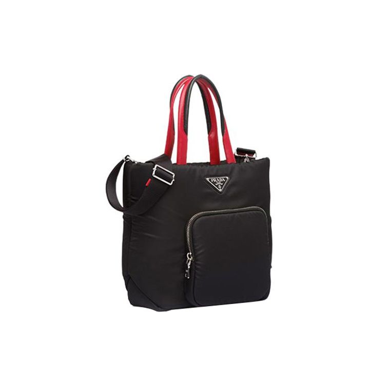 Prada Metal Logo Zipper Closure Detachable Shoulder Strap Nylon Shoulder Crossbody Tote Bag Women bags 1BG273_2CKI_F0D9A
