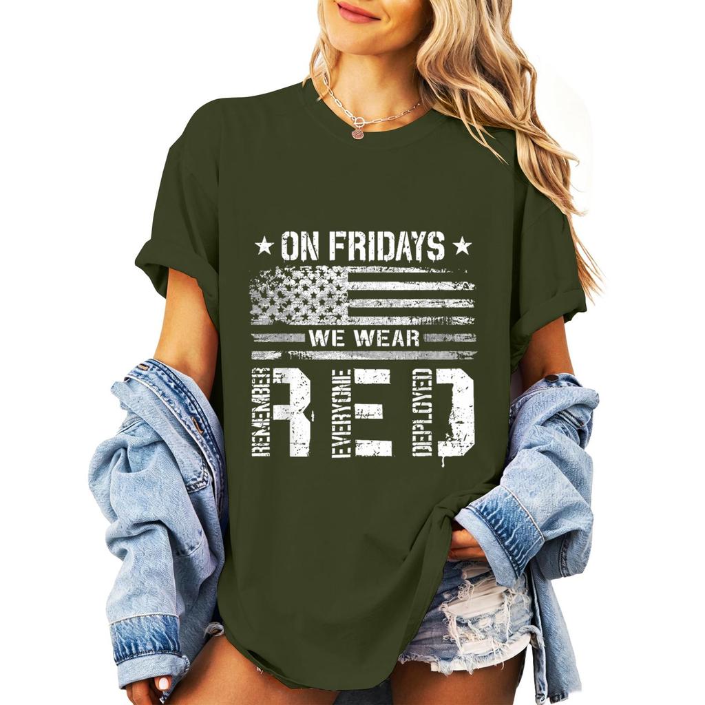 Women's Casual Short Sleeve T Shirt Loose Fit Crew Neck Graphic Tee Lightweight Comfortable Everyday Wear