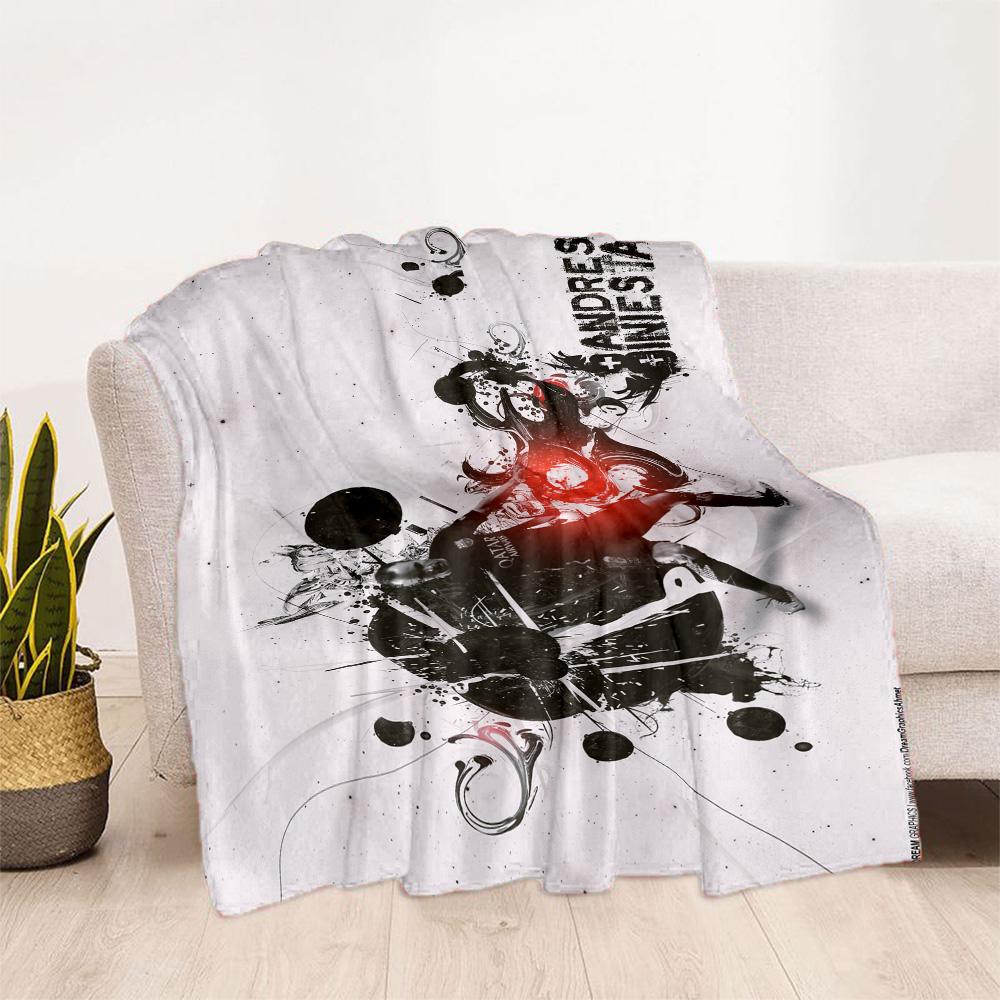 Football Player Action Blanket Warmthful Decor Perfect for Couch Sofa Bedding Four Seasons Universal Playful Design