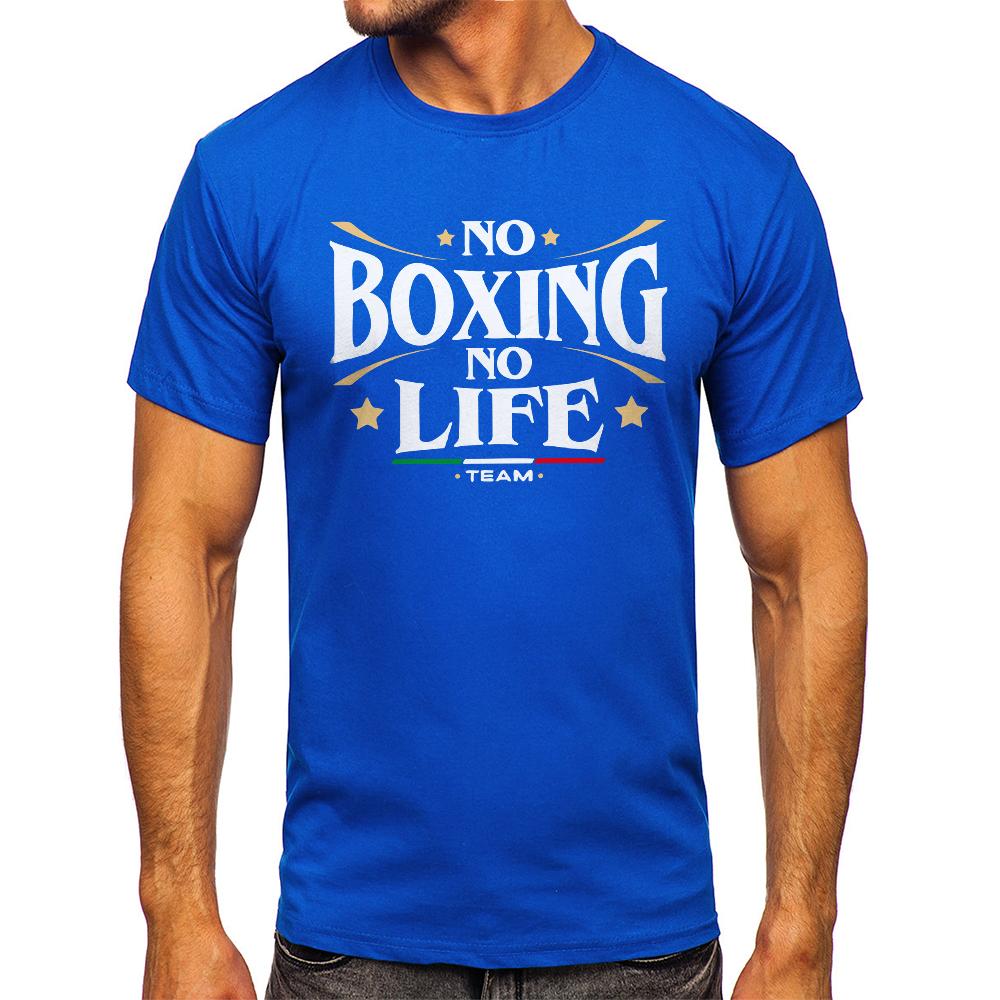 No Boxing No Life Gym Printed Vintage Men T-shirt Sport 100% Cotton Classic Tees for Men Women Sportswear Tops